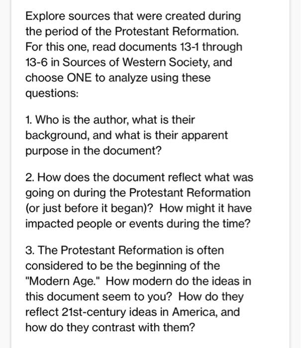 please go through the Luther and the Reformation.