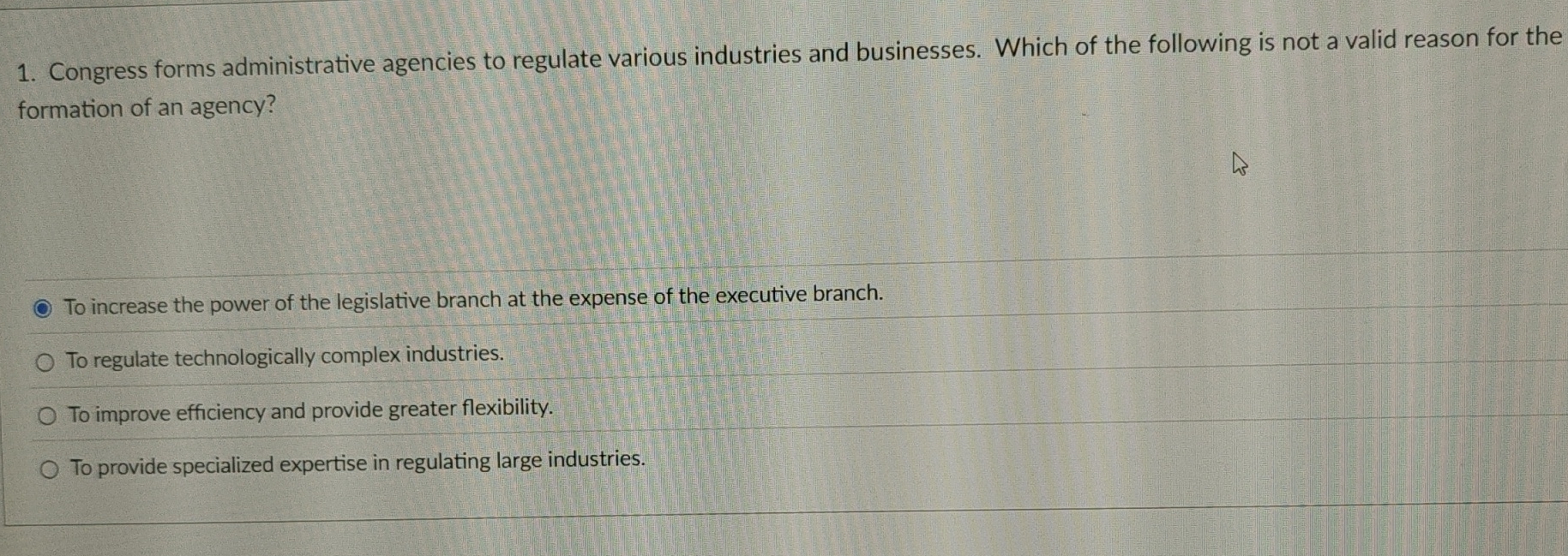 Congress forms administrative agencies to