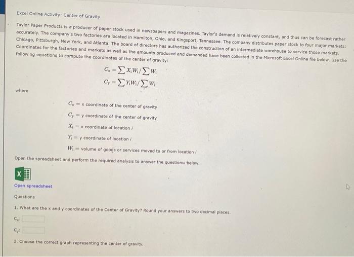 please help solve B D E Center of Gravity Name