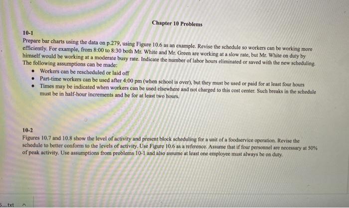 Chapter 10 Problems 10-1 Prepare bar charts using