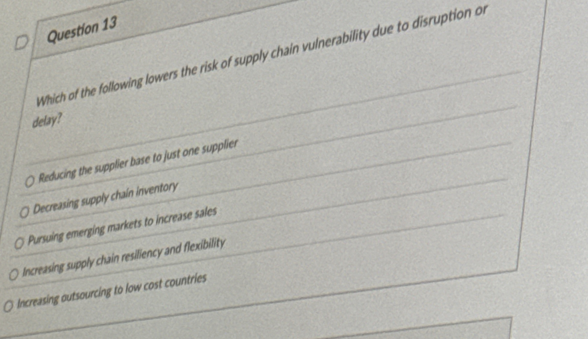 Question 1 3 Which of the following lowers the
