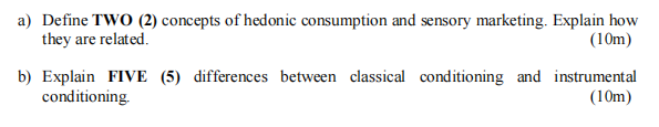 no hand write thanks a) Define TWO (2) concepts