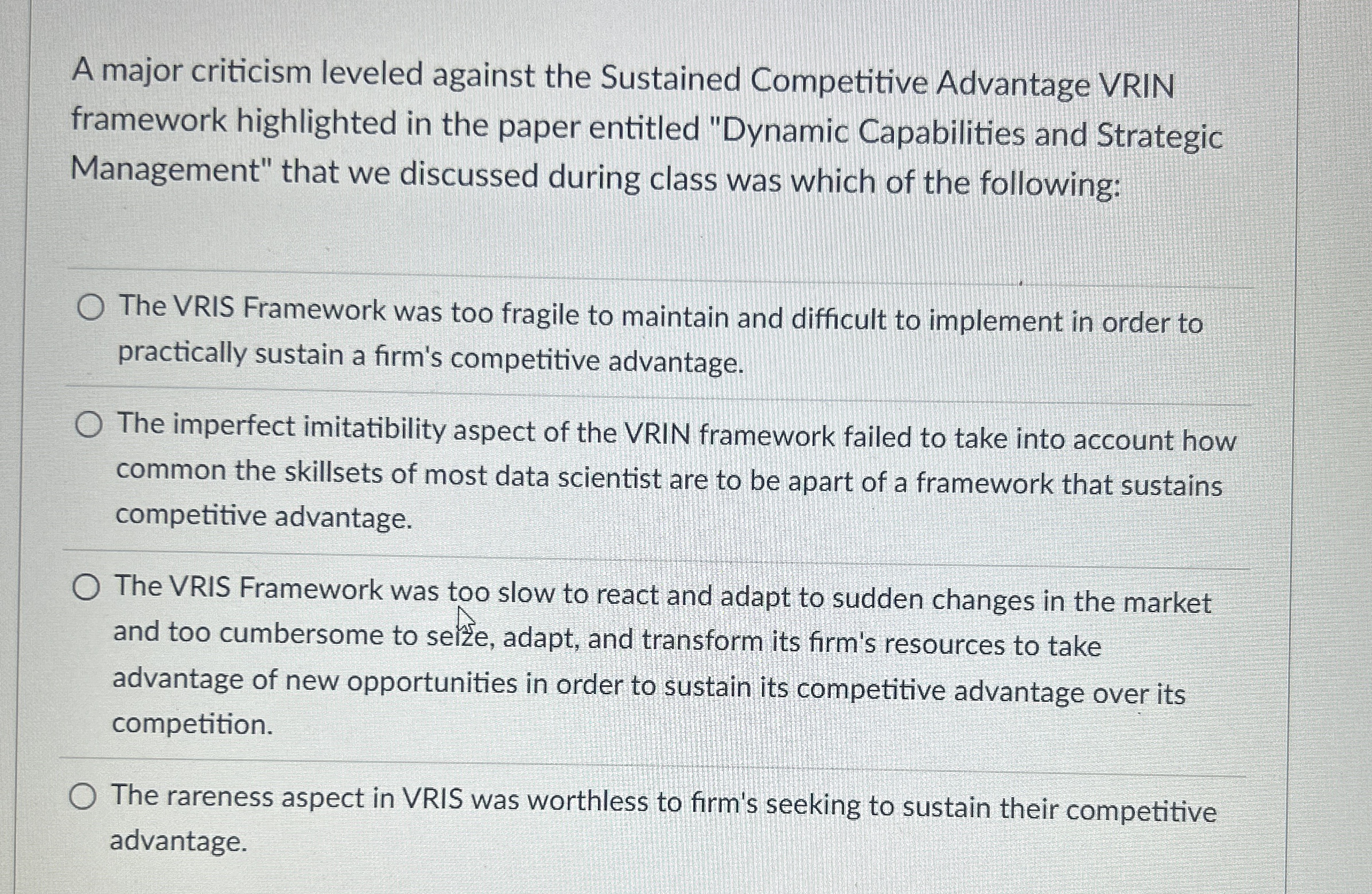 A major criticism leveled against the Sustained