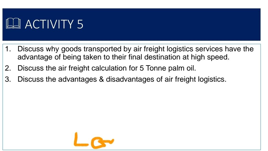 Note: use related example to describe the