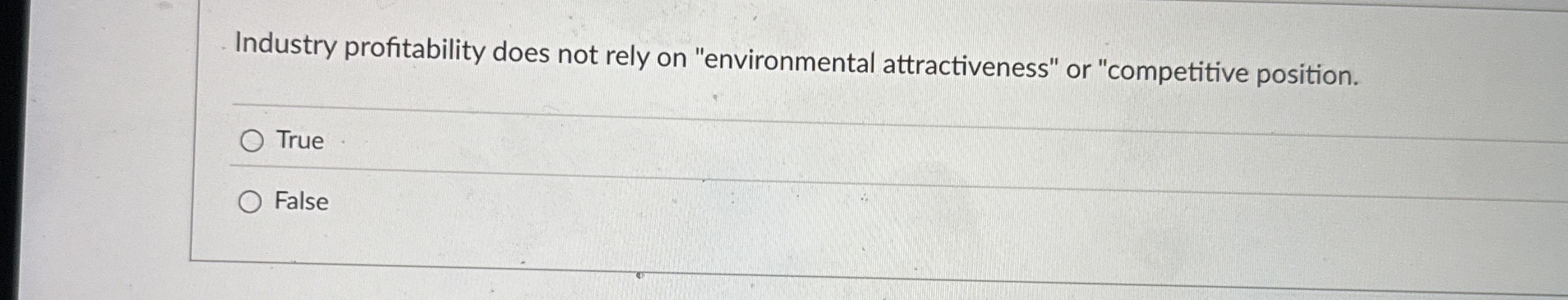 Industry profitability does not rely on