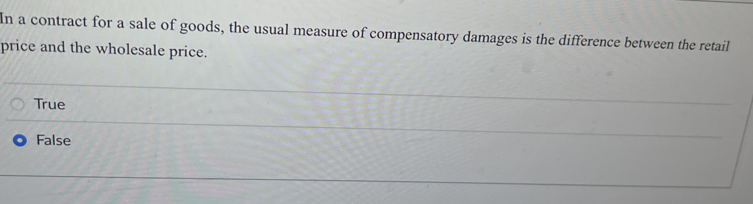 In a contract for a sale of goods, the usual