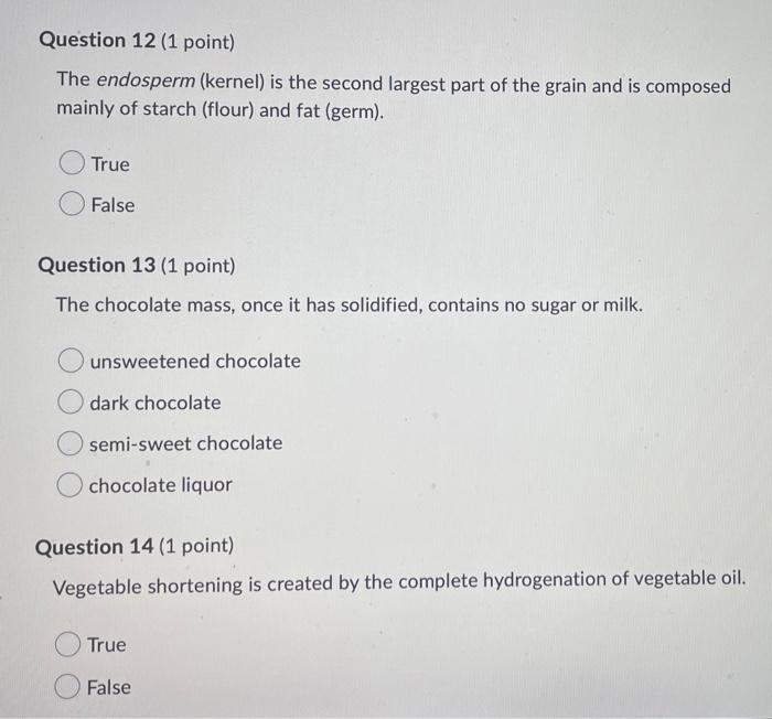 Question 9 (1 point) Baking powder should be