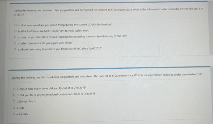 During the lectures, we discussed data