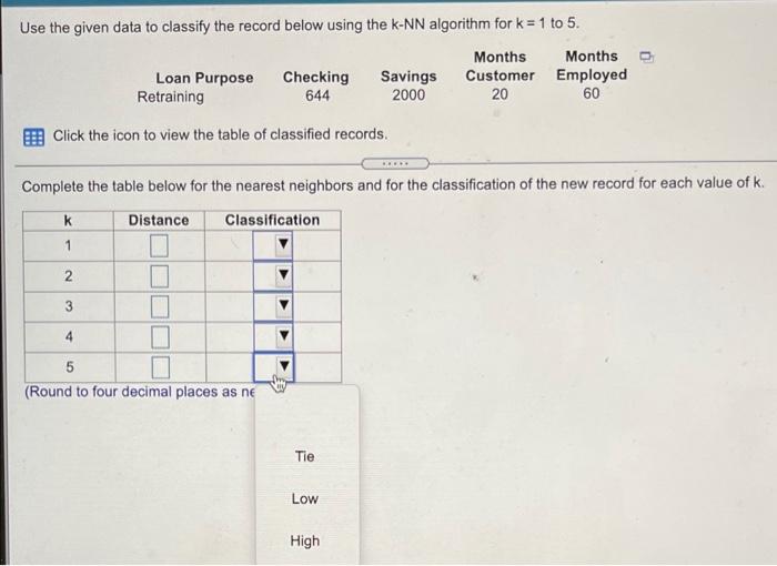 Use the given data to classify the record below