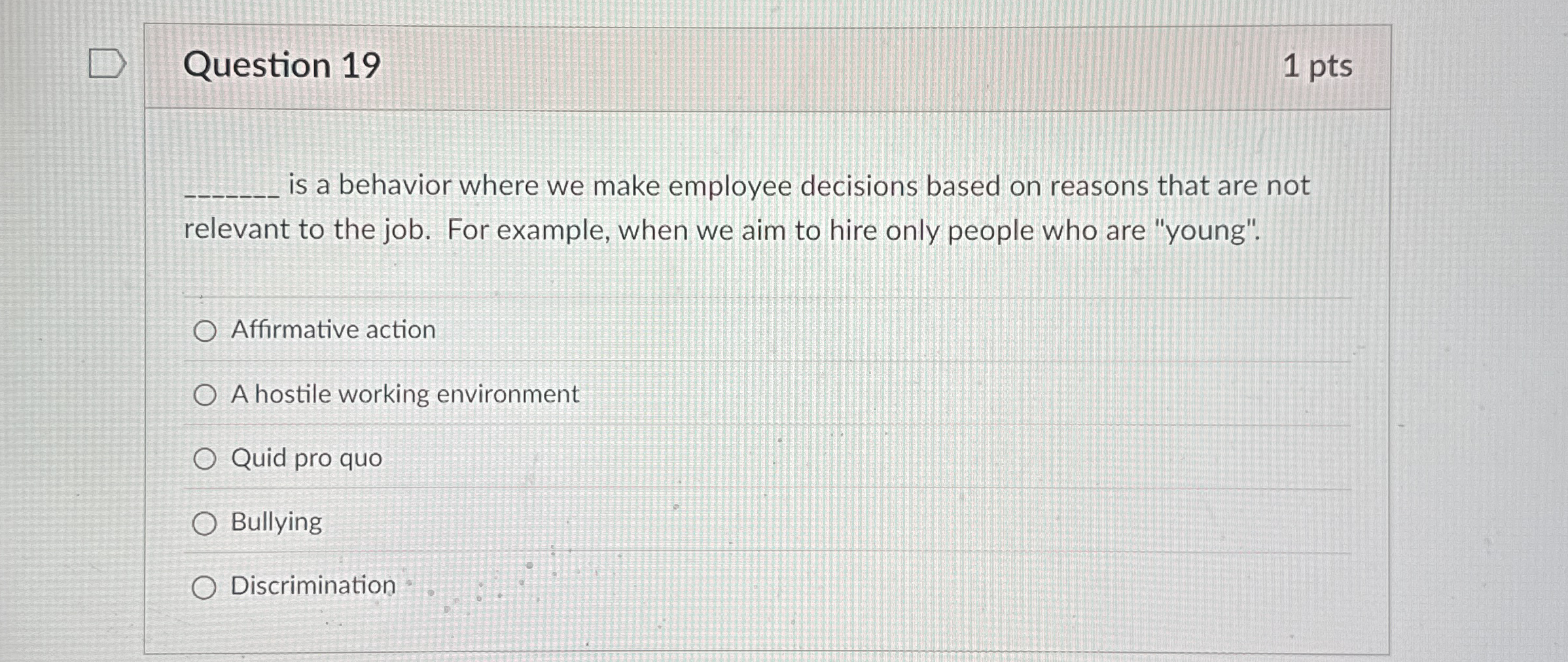 Question 1 9 1 pts is a behavior where we make