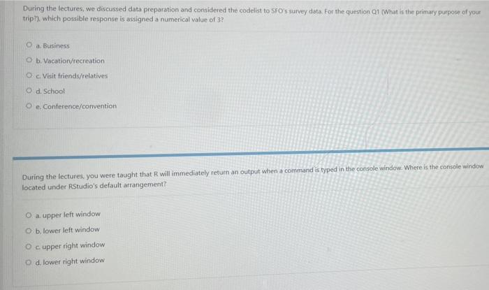 During the lectures, we discussed data