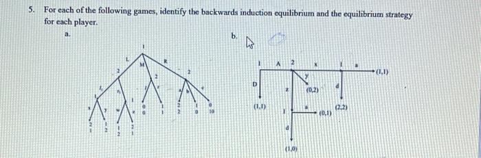 5. For each of the following games, identify the