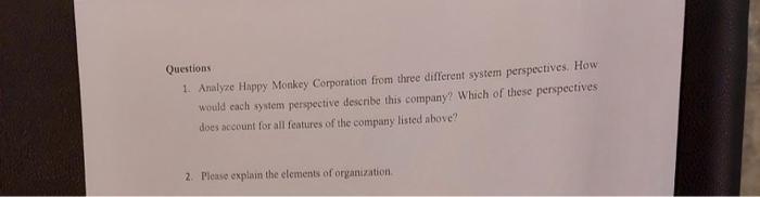 Exercise #2 - What is the organization? Case