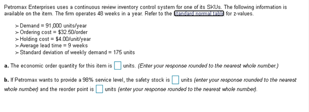 Petromax Enterprises uses a continuous review