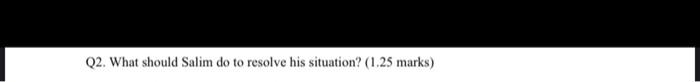 What should Salim do to resolve his situation?