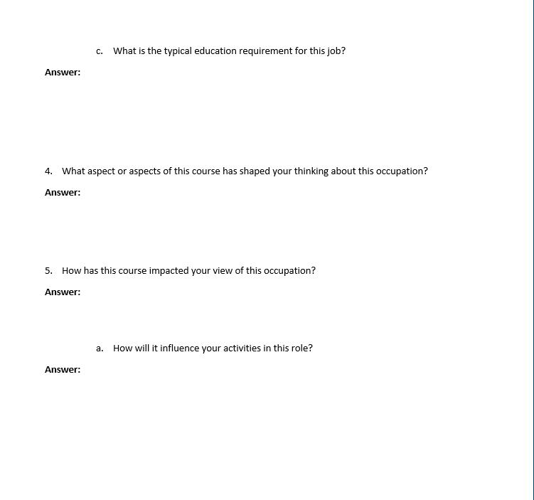 BUS 280 Extra Credit Career Reflective Response