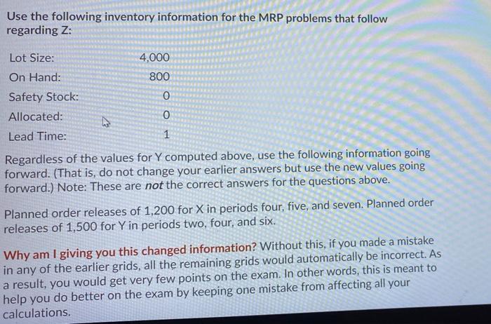 Use the following inventory information for the