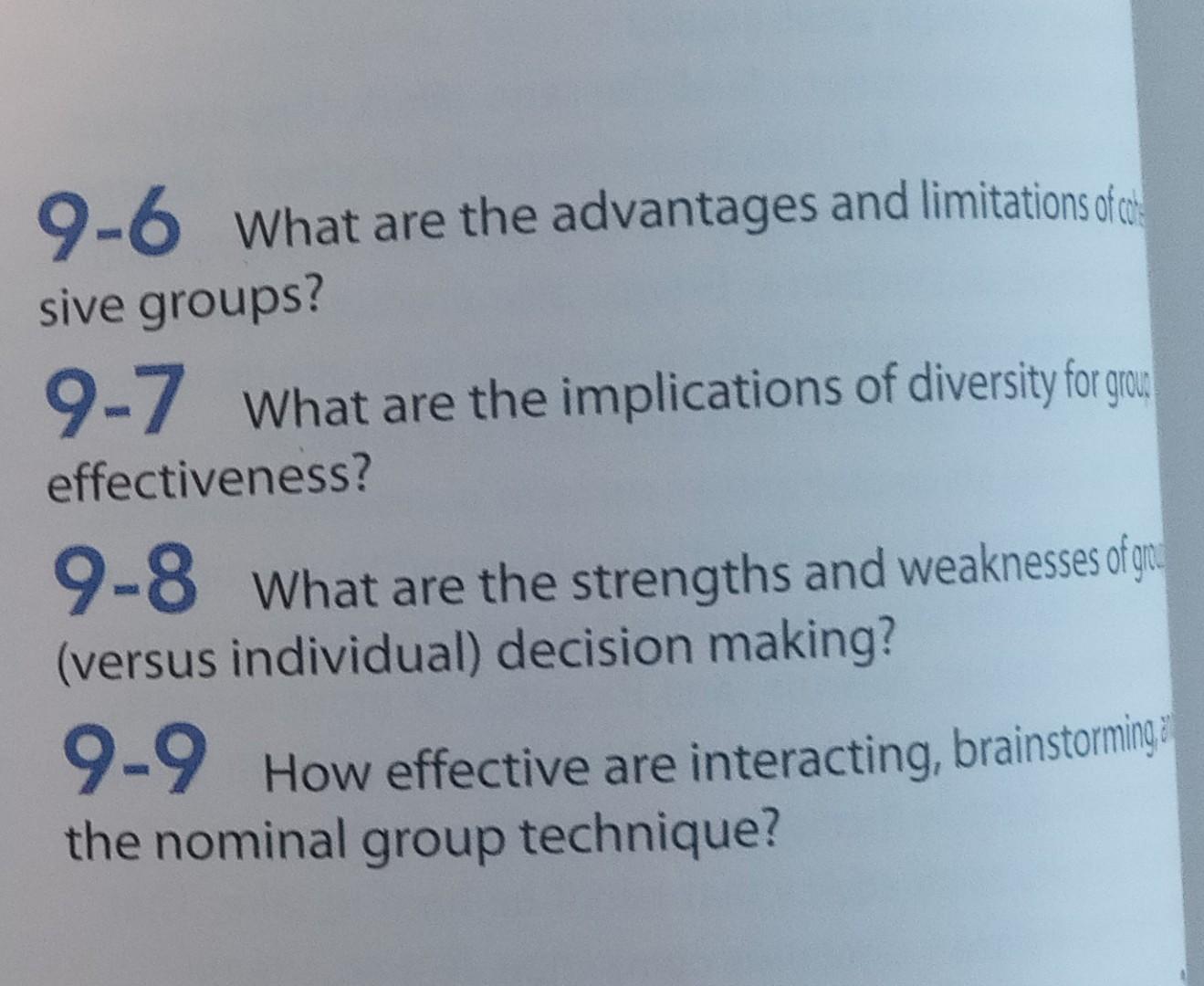 9-5 How does group size affect group performance?