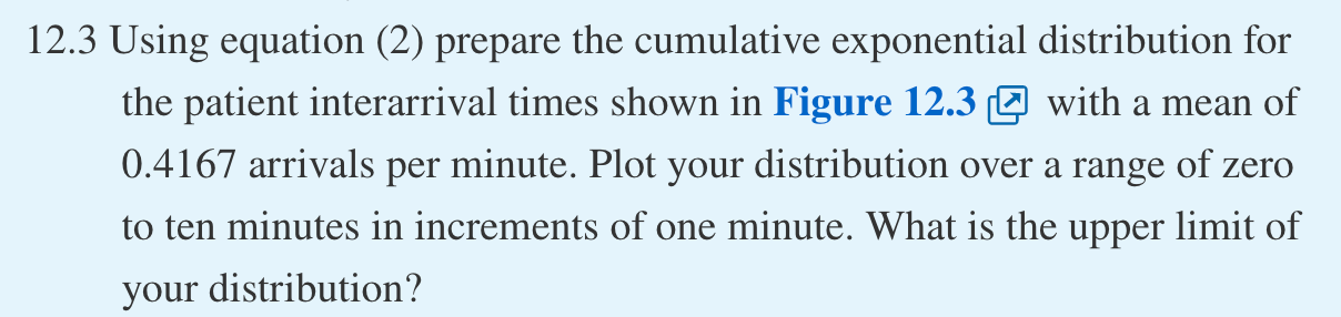 12.3 Using equation (2) prepare the cumulative