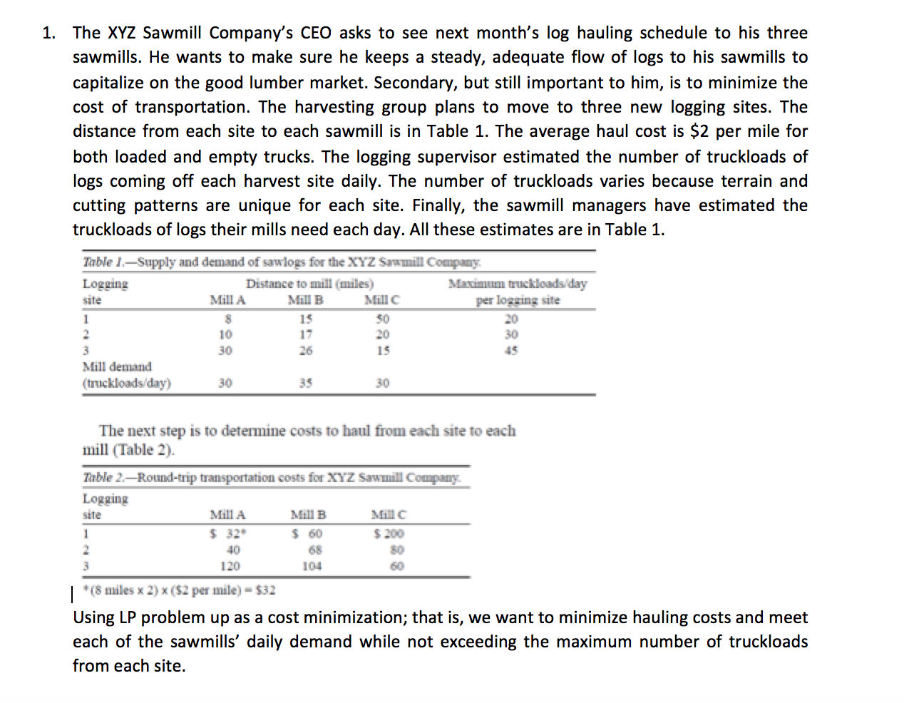 The XYZ Sawmill Companys CEO asks to see next