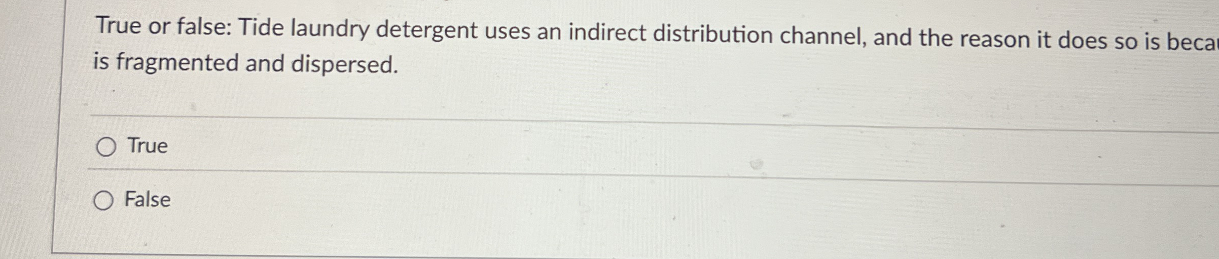 True or false: Tide laundry detergent uses an