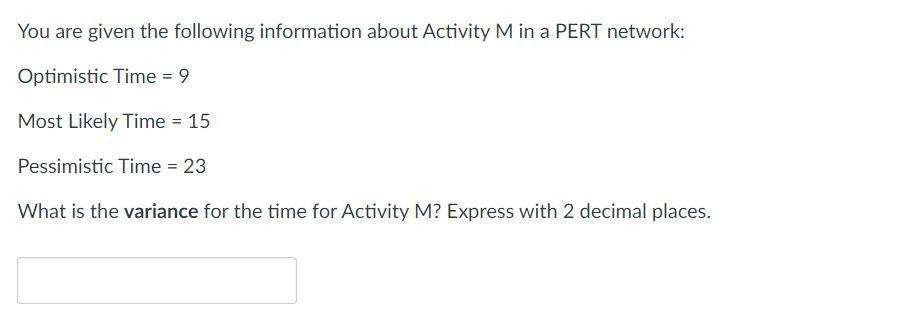 You are given the following information about