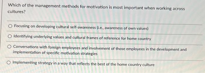 39 Which of the management methods for motivation