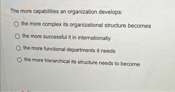 The more capabilities an organization develops: