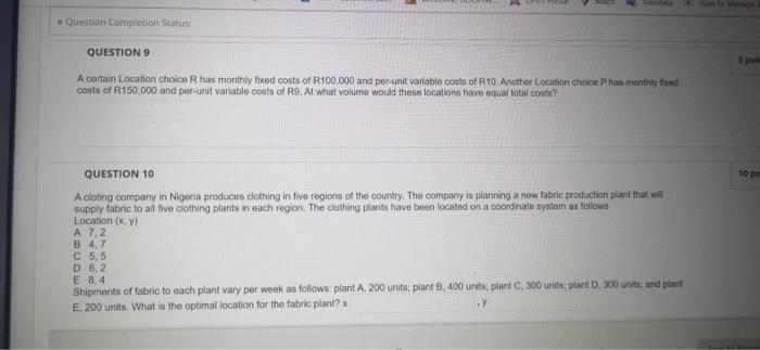 Question Completion Status: QUESTION 9 Sport A