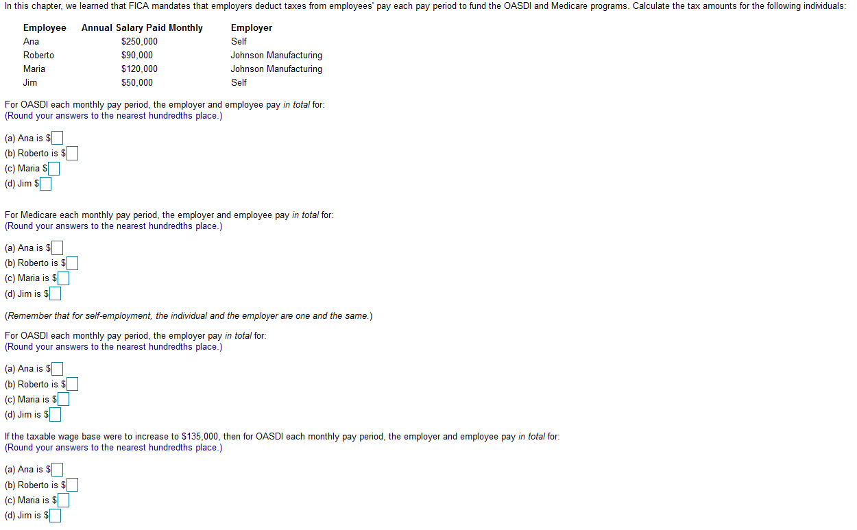 In this chapter, we learned that FICA mandates