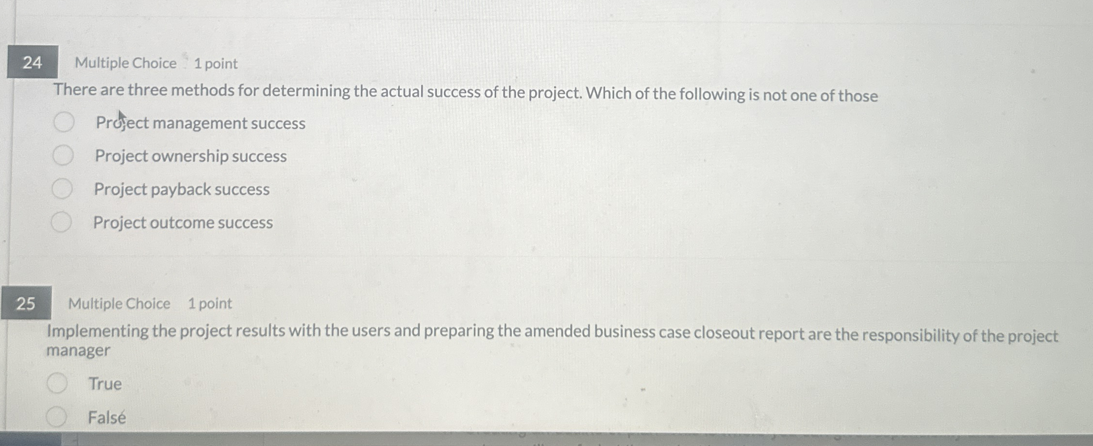2 4 Multiple Choice 1 point There are three