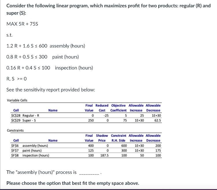 Please choose the option that best ft the empty