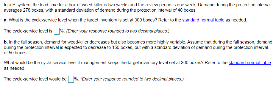 In a P system, the lead time for a box of