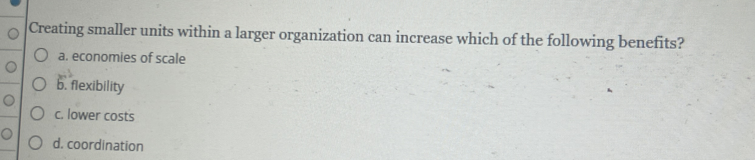 Creating smaller units within a larger
