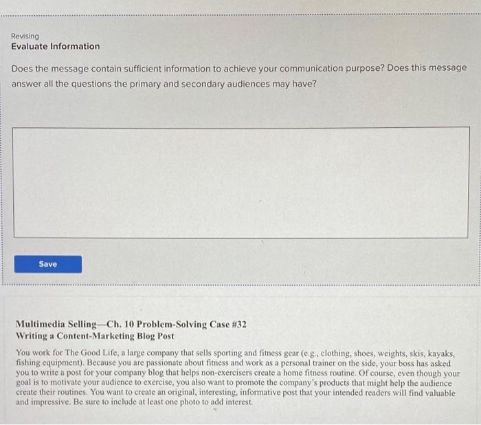 Revising Evaluate Information Does the message