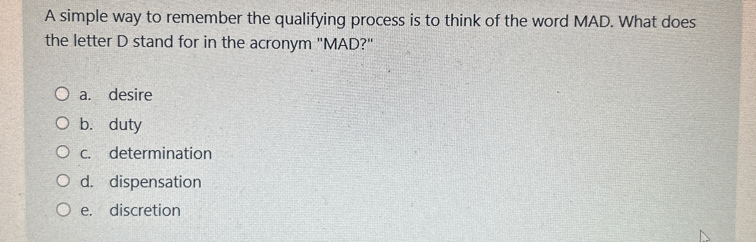 A simple way to remember the qualifying process