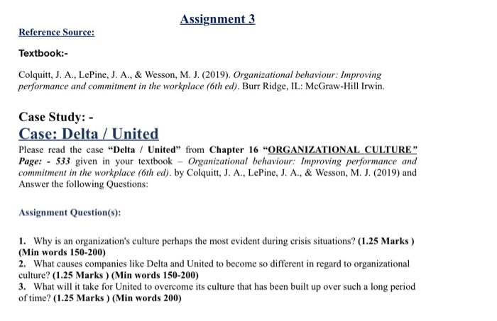 please not less then 150 words Assignment 3