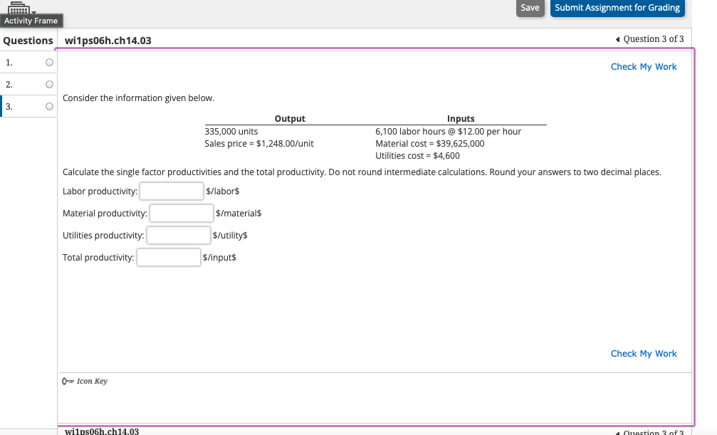 Calculate the single factor productivities and