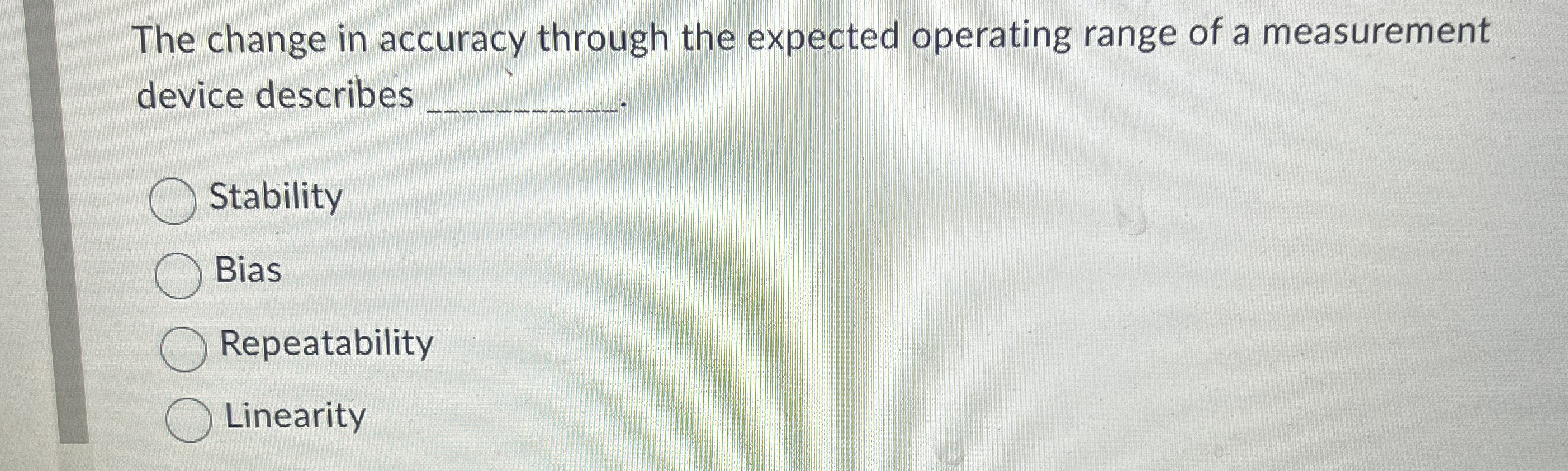 The change in accuracy through the expected