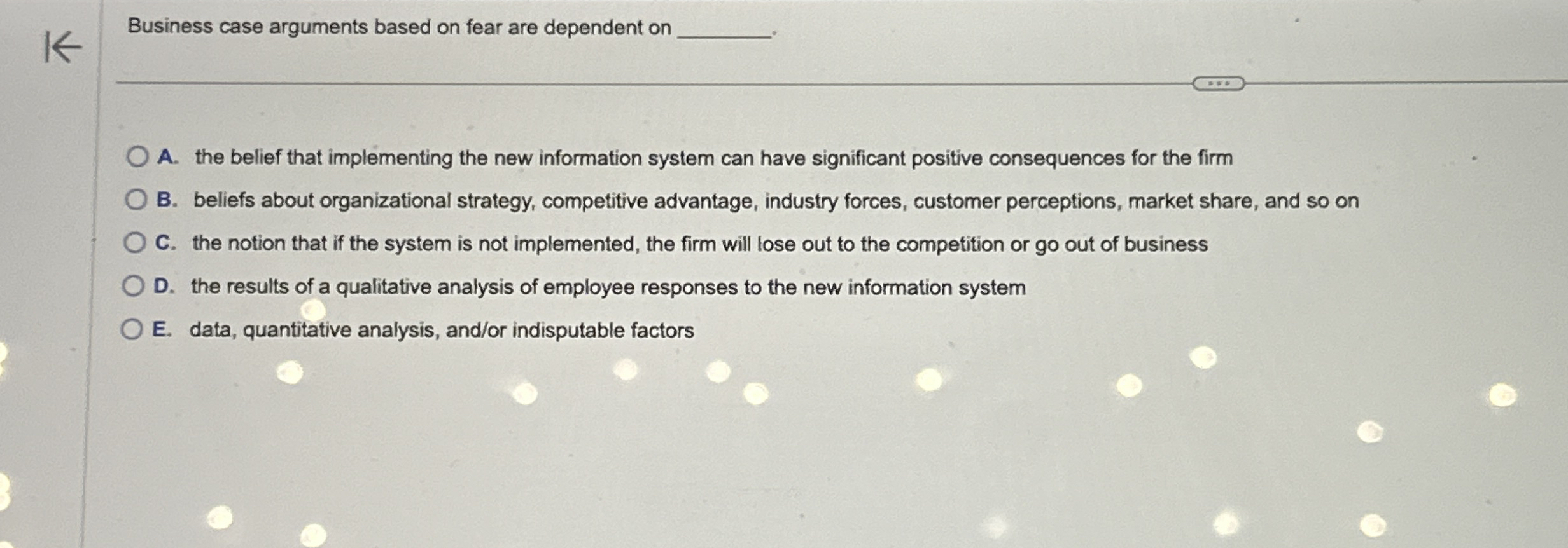 Business case arguments based on fear are