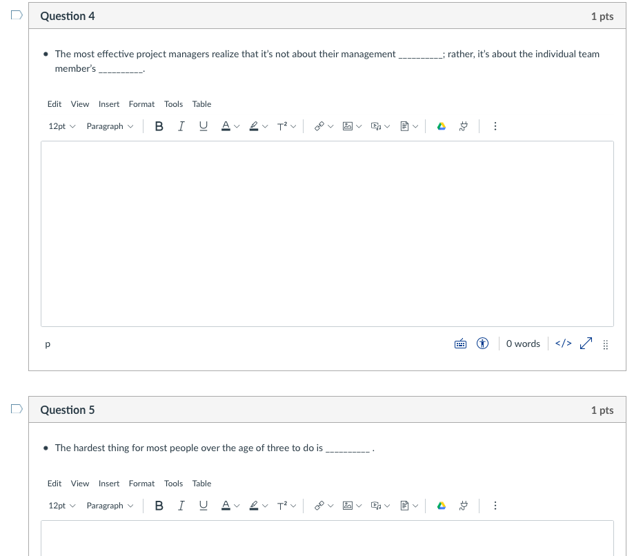 Question 4 1 pts ; rather, it's about the