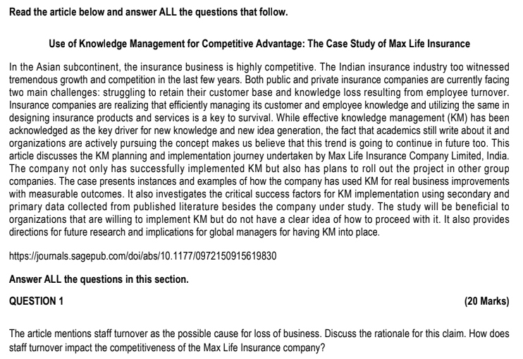 Read the article below and answer ALL the