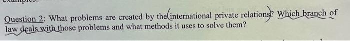 business law question Question 2: What problems