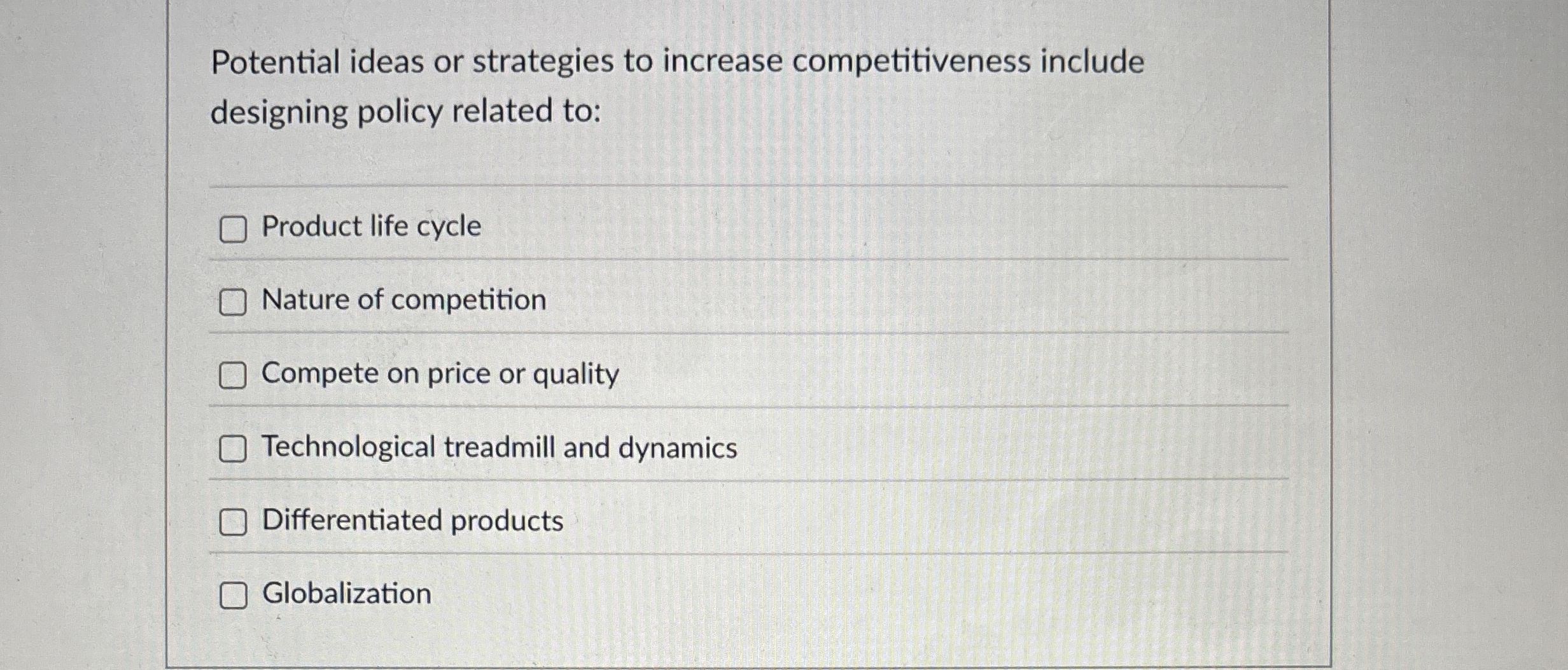 Potential ideas or strategies to increase
