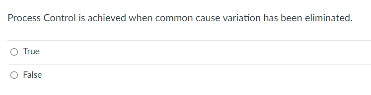 Process Control is achieved when common cause