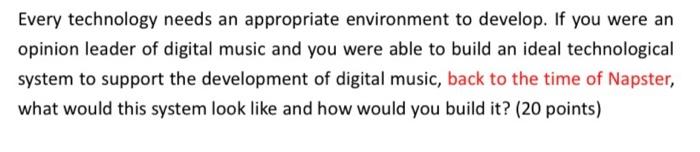 Every technology needs an appropriate environment