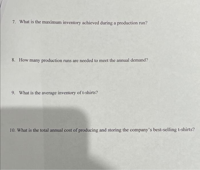 please answer all. show work/formulas. will