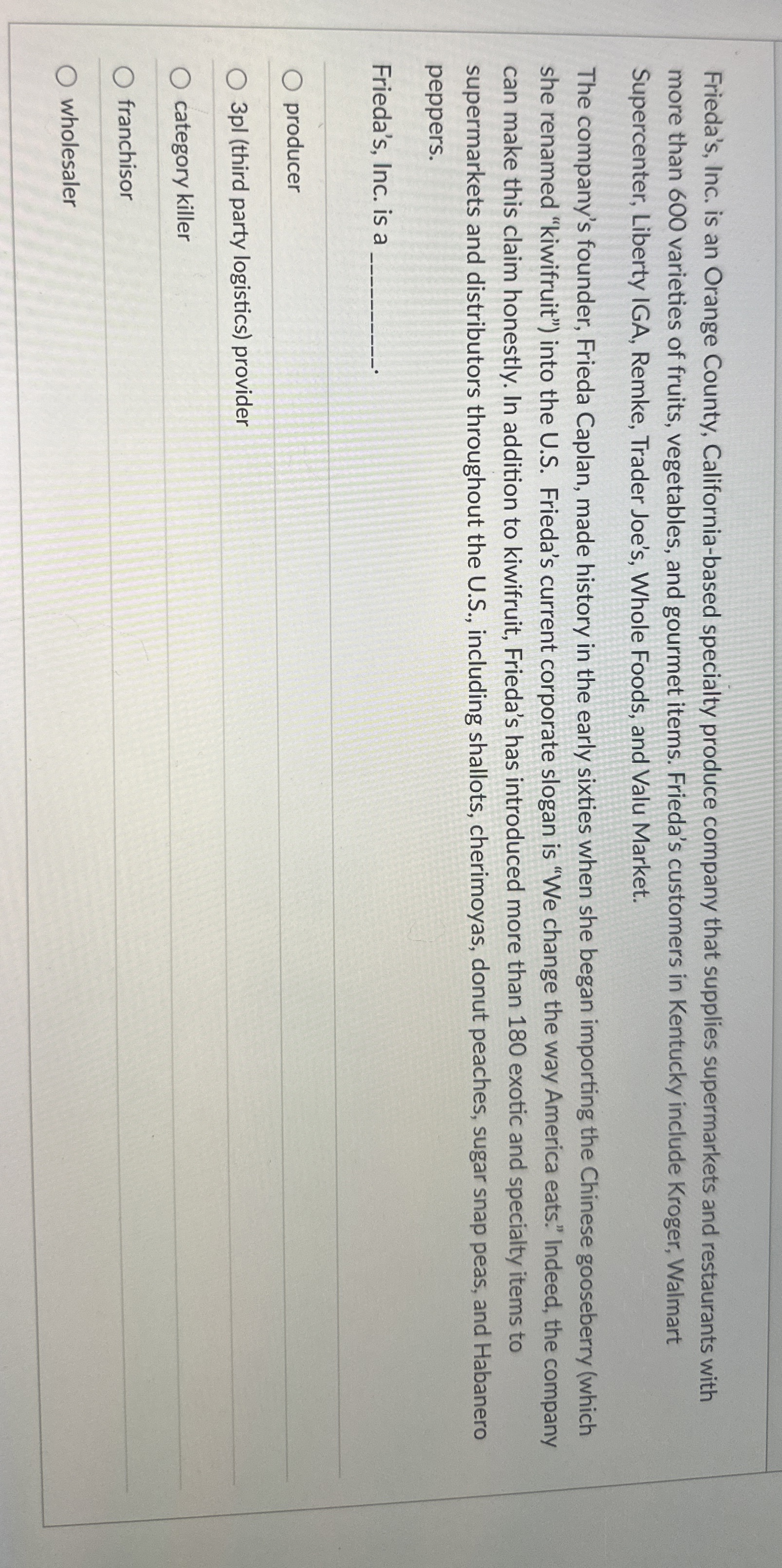 Frieda's, Inc. is an Orange County, California -
