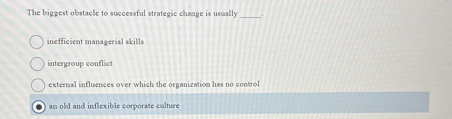The biggest obstacle to successful strategic