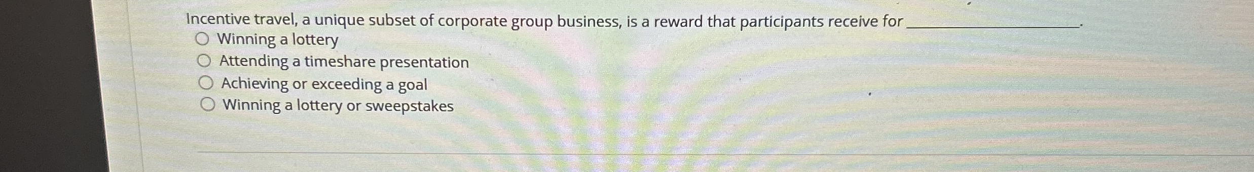 Incentive travel, a unique subset of corporate